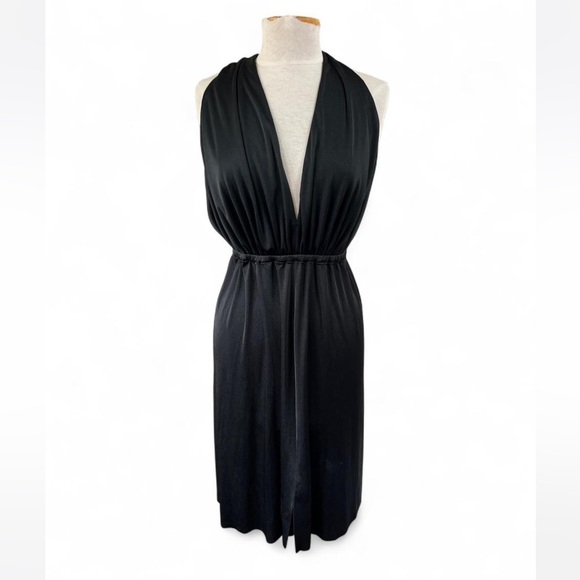 Vintage Halston Heritage Dress Halston Heritage Dress Womens Black Halter  Maxi Open Back Formal